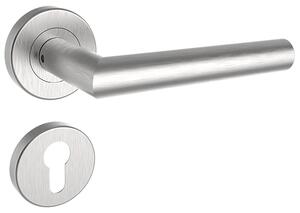 Dverové kovanie ROSTEX VIGO/H (NEREZ MAT), kľučka-kľučka, Otvor pre obyčajný kľúč BB, ROSTEX Nerez mat