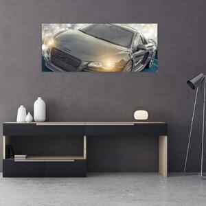 Obraz auta Audi - sivé (120x50 cm)