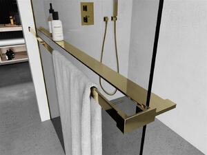 Mexen príslušenstvo, polička/držiak na uteráky pre sprchovú zástenu (max 140cm), zlatá, 800-02-50