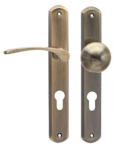 Dverové kovanie COBRA LAURA (OFS), kľučka-kľučka, Otvor pre obyčajný kľúč BB, COBRA OFS (bronz česaný), 72 mm