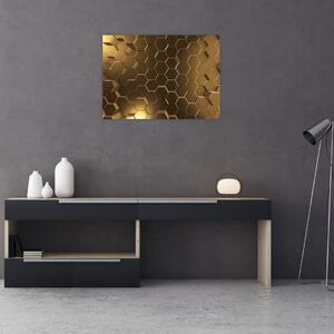 Obraz - Zlaté hexagóny (70x50 cm)