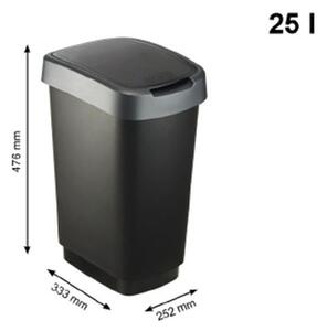 Odpadkový kôš SWING TWIST čierna a strieborná 25 l