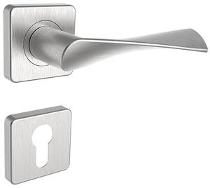 Dverové kovanie ROSTEX MILANO/H s čapmi (NEREZ MAT), kľučka-kľučka, Otvor pre obyčajný kľúč BB, ROSTEX Nerez mat