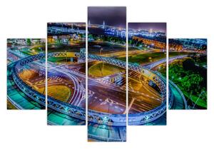 Obraz - panoráma nočného mesta (150x105 cm)