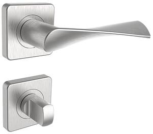Dverové kovanie ROSTEX MILANO/H s čapmi (NEREZ MAT), kľučka-kľučka, Otvor pre obyčajný kľúč BB, ROSTEX Nerez mat