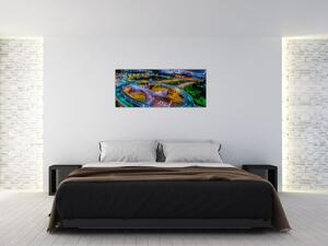 Obraz - panoráma nočného mesta (120x50 cm)