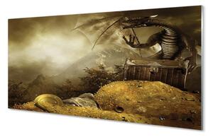 Sklenený obraz Dragon horské mraky zlato 100x50 cm 2 Prívesky