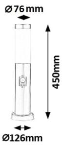 Rabalux 8267 - Vonkajšia lampa so senzorom INOX TORCH 1xE27/25W IP44