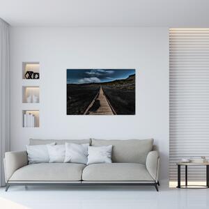Obraz drevenej cesty za súmraku (90x60 cm)