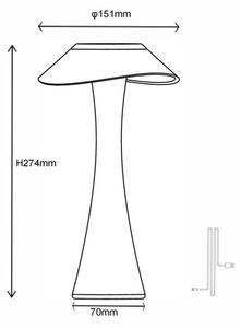 Globo 21025A-LED stmievateľná nabíjacia stolná lampa AMBRA LED/2,5W/3,7V 2700K/4500K/6500K zlatá