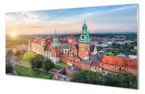 Sklenený obraz Krakow castle panorama svitania 100x50 cm 2 Prívesky