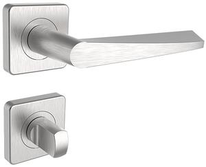 Dverové kovanie ROSTEX PARMA/H s čapmi (NEREZ MAT), kľučka-kľučka, WC kľúč, ROSTEX Nerez mat