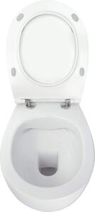 Deante Silia, závesná wc misa Rimfree + toaletné sedátko z duroplastu, biela, CDLD6ZPW