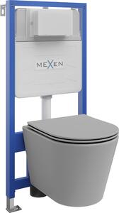 Mexen Fenix Slim, podomietkový modul a závesné WC Rico so sedátkom s pomalým dopadom, svetlá šedá matná, 61030724061
