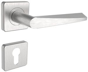 Dverové kovanie ROSTEX PARMA/H s čapmi (NEREZ MAT), kľučka-kľučka, WC kľúč, ROSTEX Nerez mat