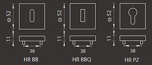Dverové kovanie MP Eliptica-HR 3098Q (OCS - Chróm brúsený), kľučka-kľučka, Otvor pre obyčajný kľúč BB, MP OCS (chróm brúsený)