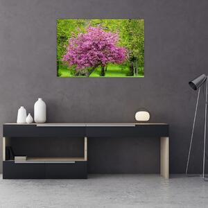 Obraz rozkvitnutého stromu na lúke (90x60 cm)