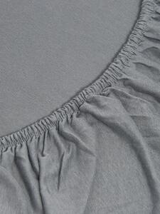 Sinsay - Bavlnené jersey posteľné prestieradlo s elastickou gumou - tmavosivá
