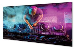 Obraz na skle DJ konzola farebné osvetlenie 100x50 cm 2 Prívesky