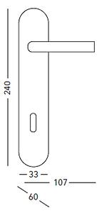 Dverové kovanie COBRA ALT WIEN (R), kľučka pravá-guľa, Otvor na cylindrickú vložku PZ, COBRA R (rustik), 72 mm