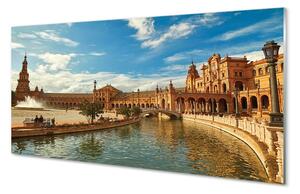 Sklenený obraz architektúra Spain Old Market 100x50 cm 2 Prívesky