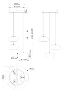 Globo 15744-3HN - LED Luster na lanku QUINTARA 3xLED/6W/230V