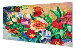 Obraz na skle kvety 100x50 cm 2 Prívesky