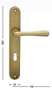 Dverové kovanie COBRA ELEGANT (OV), kľučka-kľučka, WC kľúč, COBRA OV (staromosadz), 90 mm