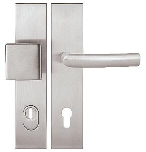 Bezpečnostné kovanie TWIN COLUMBUS BLOCK HR s prekrytkou (E - Nerez matný), Koule/klika, Otvor na cylindrickú vložku PZ, Twin E (nerez matná), 72 mm