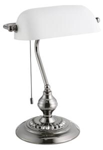 Eglo 901019 - Stolná lampa BANKER 1xE27/60W/230V biela/lesklý chróm