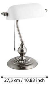 Eglo 901019 - Stolná lampa BANKER 1xE27/60W/230V biela/lesklý chróm