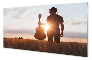 Obraz na skle gitara muž 100x50 cm 2 Prívesky