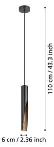 Eglo 901732 - LED Luster na lanku BARBOTTO 1xGU10/4,5W/230V 3000K čierna/hnedá