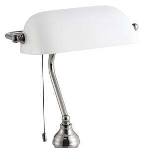 Eglo 901019 - Stolná lampa BANKER 1xE27/60W/230V biela/lesklý chróm