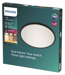 Philips SuperSlim LED IP44 2 700K Ø 24,5 cm čierna