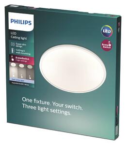 Philips SuperSlim LED IP44 2 700K Ø 24,5 cm biela