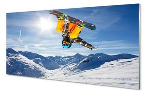 Obraz na skle Man mountain board 100x50 cm 2 Prívesky
