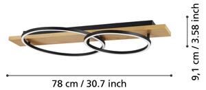 Eglo 901716 - LED Stropné svietidlo BOYAL 2xLED/12W/230V 3000K béžová/čierna