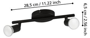 Eglo 32429 - LED Bodové svietidlo BUZZ-LED 2xGU10/2,8W/230V 3000K čierna