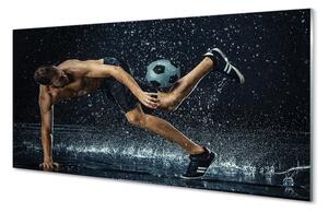 Obraz na skle Lopta Rain Man 100x50 cm 2 Prívesky
