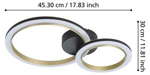 Eglo 901223 - LED Stmievateľné stropné svietidlo CALLIERA LED/12W/230V čierna/zlatá