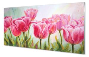 Obraz na skle tulipány obrázok 120x60 cm 2 Prívesky