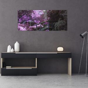 Obraz - fialové stromy (120x50 cm)