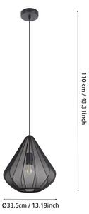 Eglo 43994 - Luster na lanku 1xE27/40W/230V pr. 33,5 cm čierna