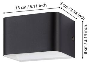 Eglo 901016 - LED Nástenné svietidlo SANIA LED/6W/230V 3000K čierna