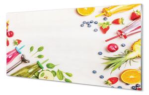 Obraz na skle Koktaily fliaš slamky špenát 100x50 cm 2 Prívesky