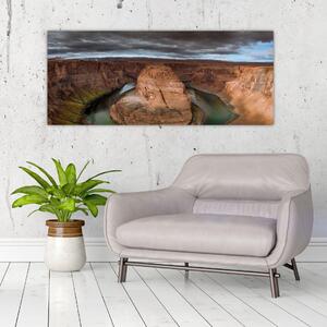 Obraz jazera v útese (120x50 cm)