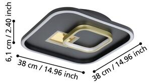 Eglo 901245 - LED Stropné svietidlo TIRIOLO LED/16,2W/230V+LED/9,2W čierna/zlatá