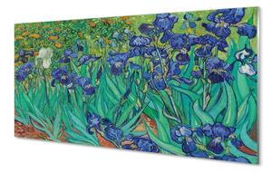 Obraz na skle Umenie kvety dúhovky 140x70 cm 2 Prívesky