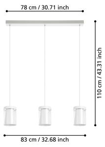 Eglo 901122-LED RGBW Stmievateľný luster na lanku CHIUSELLO-Z 3xLED/3,7W/230V biela